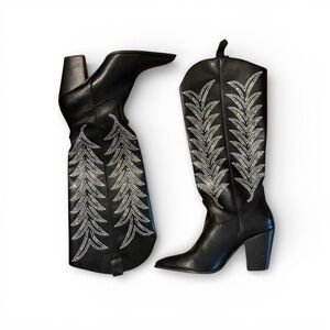 Buckle - Black Embellished Western Boots